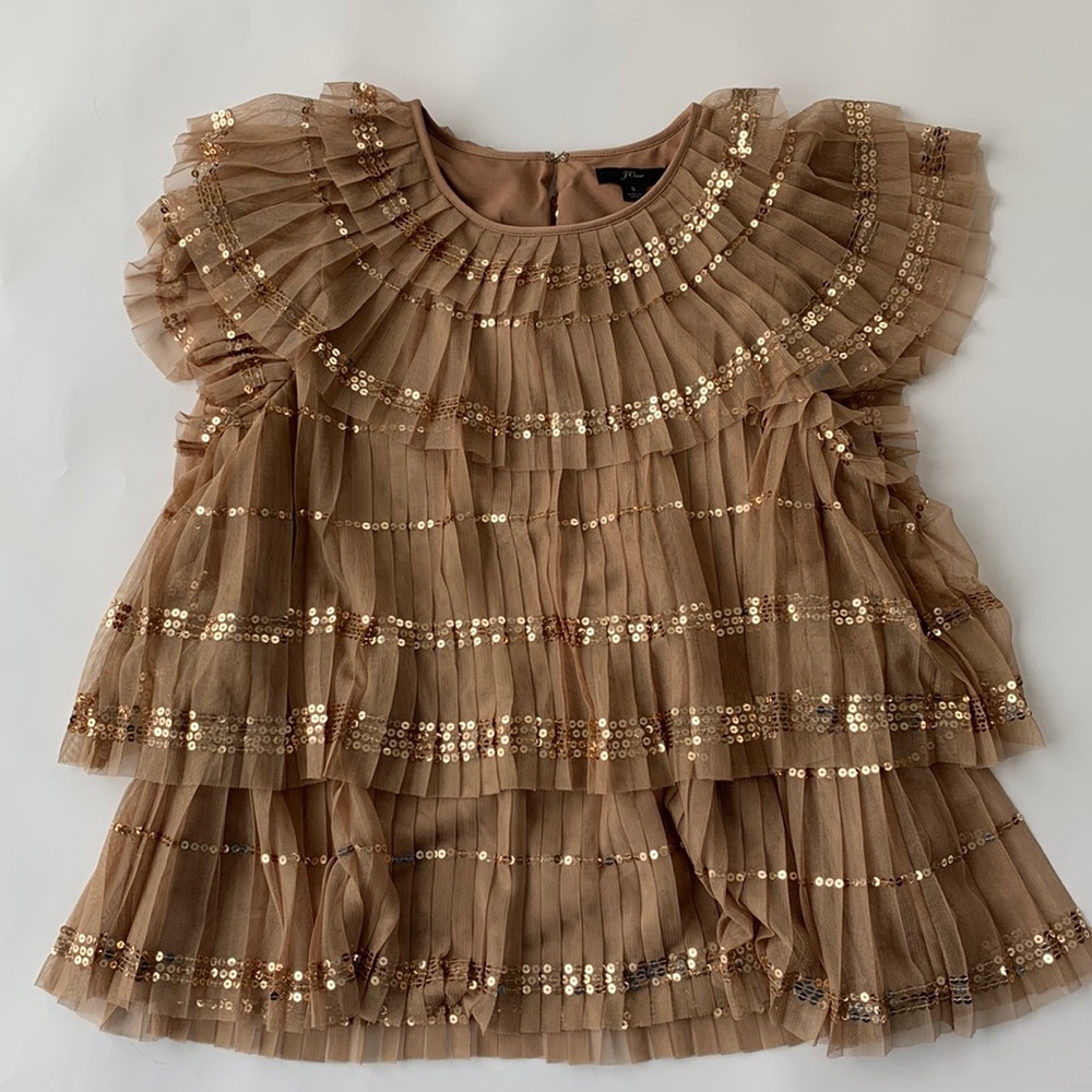 J. Crew Tulle Sequin Party Top